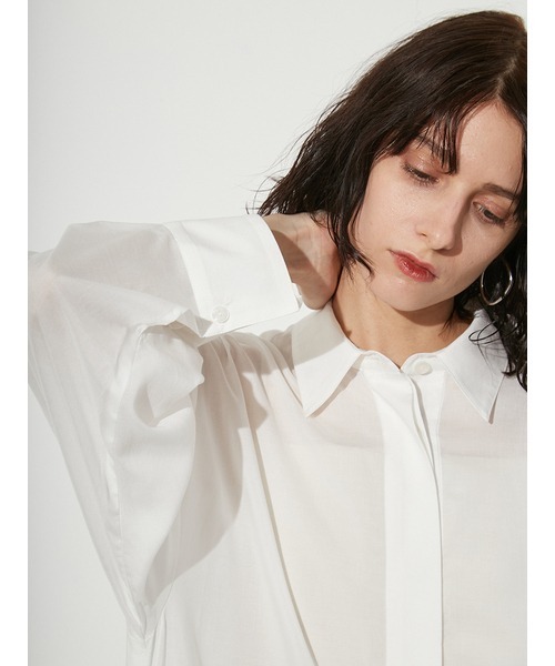 styling/（スタイリング）の「ヘムフレア2WAYシャツワンピース（ワンピース・レディース・ホワイト/サックスブルー/ベージュ・1/0）」の6枚目の写真