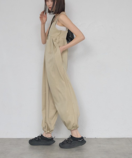 leimn(レイムン)の「【裾ドロストバルーンオールインワン】(サロペット/オーバーオール・レディース・グレー/ブラック/ベージュ・M)」の12枚目の写真