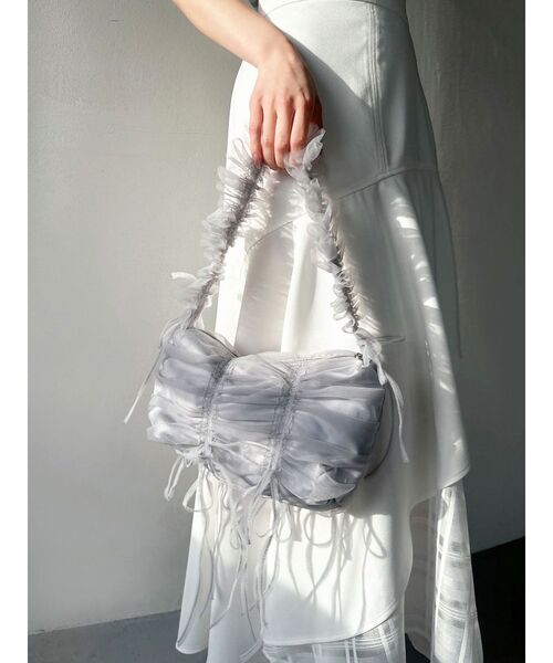 RESEXXY（リゼクシー）の「チュールデザインバッグ（ハンドバッグ・レディース・ホワイト/グレー・FREE）」の7枚目の写真