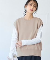 nissen（ニッセン）の「マシュマロニットミラノリブバックスリットベスト＜大きいサイズ有＞（ベスト）」