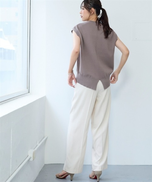 nissen（ニッセン）の「マシュマロニットミラノリブバックスリットベスト＜大きいサイズ有＞（ベスト・レディース・ブラック/ベージュ/モカ・S/M/L/LL/3L）」の11枚目の写真