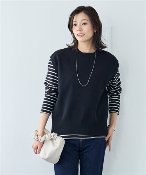 nissen（ニッセン）の「マシュマロニットミラノリブバックスリットベスト＜大きいサイズ有＞（ベスト・レディース・ブラック/ベージュ/モカ・S/M/L/LL/3L）」の4枚目の写真