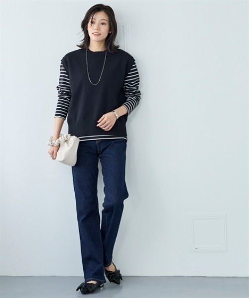 nissen（ニッセン）の「マシュマロニットミラノリブバックスリットベスト＜大きいサイズ有＞（ベスト・レディース・ブラック/ベージュ/モカ・S/M/L/LL/3L）」の6枚目の写真