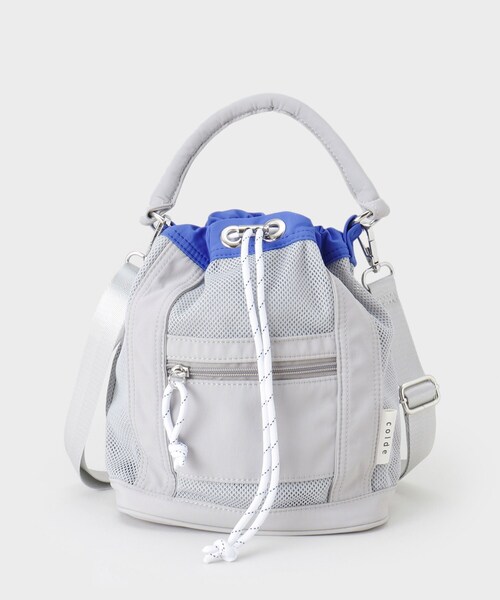 THE SHOP TK （ザ ショップ ティーケー ）の「メッシュナイロンコンビ巾着ショルダーバッグ（ショルダーバッグ・レディース・ブラック/グレー/オフホワイト・00）」の5枚目の写真