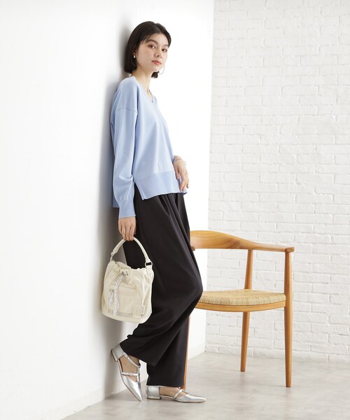 THE SHOP TK （ザ ショップ ティーケー ）の「メッシュナイロンコンビ巾着ショルダーバッグ（ショルダーバッグ・レディース・ブラック/グレー/オフホワイト・00）」の14枚目の写真