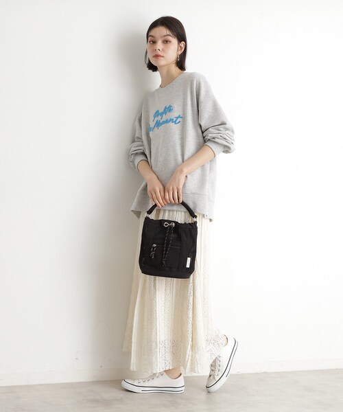 THE SHOP TK （ザ ショップ ティーケー ）の「メッシュナイロンコンビ巾着ショルダーバッグ（ショルダーバッグ・レディース・ブラック/グレー/オフホワイト・00）」の16枚目の写真