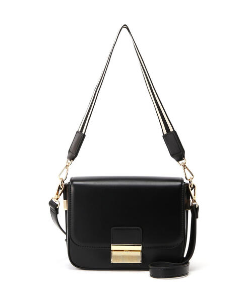 FREE'S MART（フリーズマート）の「◆メタルフラップバッグ（ショルダーバッグ・レディース・ベージュ/ブラック/ホワイト・ﾌﾘ-）」の4枚目の写真