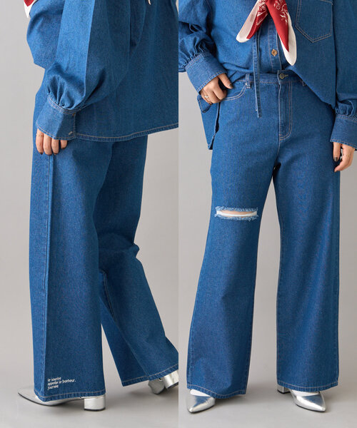 CIAOPANIC TYPY（チャオパニックティピー）の「【willow】ポイント裾刺繍デニム（その他パンツ・レディース・オフホワイト/ブルー・SMALL/MEDIUM）」の3枚目の写真