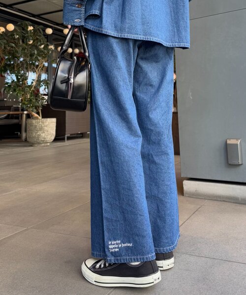 CIAOPANIC TYPY（チャオパニックティピー）の「【willow】ポイント裾刺繍デニム（その他パンツ・レディース・オフホワイト/ブルー・SMALL/MEDIUM）」の7枚目の写真