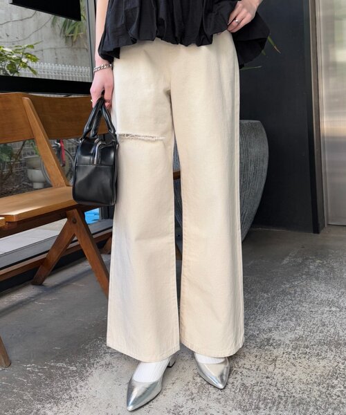 CIAOPANIC TYPY（チャオパニックティピー）の「【willow】ポイント裾刺繍デニム（その他パンツ・レディース・オフホワイト/ブルー・SMALL/MEDIUM）」の21枚目の写真