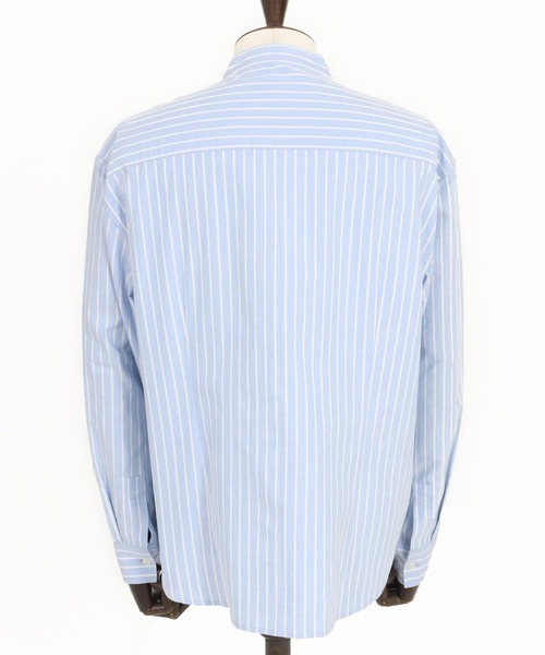felkod(フィルコッド)の「ms6009- Zip Pocket Stripe Band collar Shirts バンドカラーシャツ(シャツ/ブラウス・メンズ・ブルー系その他/ブラック系その他・L/M/S)」の5枚目の写真