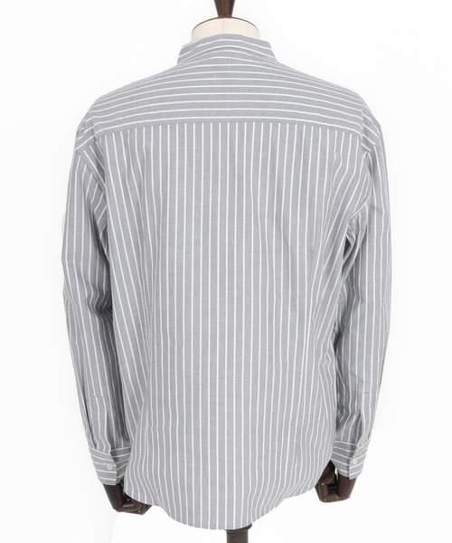 felkod(フィルコッド)の「ms6009- Zip Pocket Stripe Band collar Shirts バンドカラーシャツ(シャツ/ブラウス・メンズ・ブルー系その他/ブラック系その他・L/M/S)」の8枚目の写真