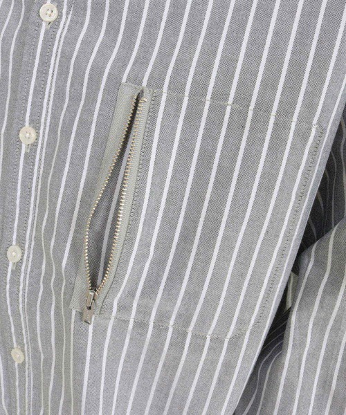 felkod(フィルコッド)の「ms6009- Zip Pocket Stripe Band collar Shirts バンドカラーシャツ(シャツ/ブラウス・メンズ・ブルー系その他/ブラック系その他・L/M/S)」の10枚目の写真