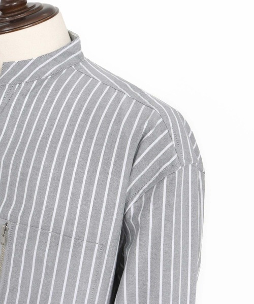 felkod(フィルコッド)の「ms6009- Zip Pocket Stripe Band collar Shirts バンドカラーシャツ(シャツ/ブラウス・メンズ・ブルー系その他/ブラック系その他・L/M/S)」の11枚目の写真