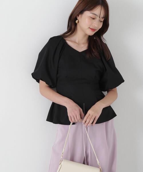 PROPORTION BODY DRESSING(プロポーションボディドレッシング)の「バルーン袖ペプラムブラウス / 1215110310(シャツ/ブラウス・レディース・ホワイト/ブラック/ブルー・FREE)」の4枚目の写真
