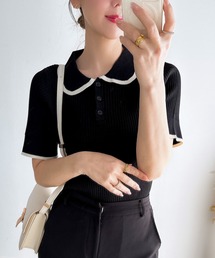 &. NOSTALGIA | 【ZOZO限定】パイピングポロニット(ニット/セーター)