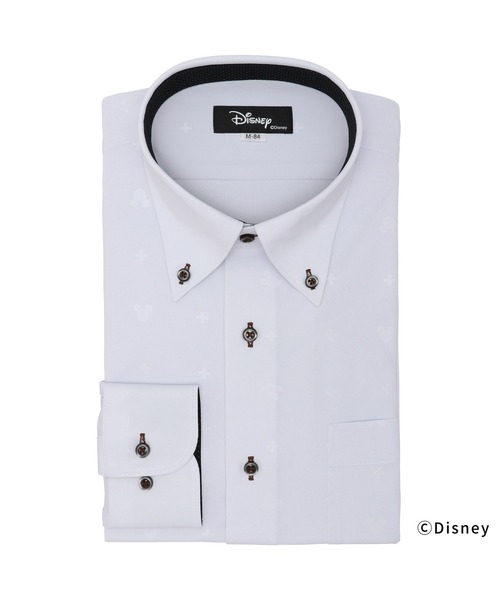 TOKYO SHIRTS(トウキョウシャツ)の「【Disney ディズニー】形態安定ノーアイロン ボタンダウン 長袖ストレッチビジネスワイシャツ(ビジネスシャツ・メンズ・ライトグレー・首回り37cm-裄丈80cm/首回り39cm-裄丈80cm/首回り39cm-裄丈84cm/首回り41cm-裄丈82cm/首回り41cm-裄丈86cm/首回り42cm-裄丈82cm/首回り42cm-裄丈86cm/首回り43cm-裄丈82cm/首回り43cm-裄丈86cm/首回り37cm-裄丈84cm)」の1枚目の写真