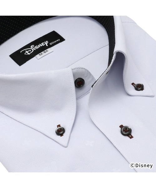 TOKYO SHIRTS(トウキョウシャツ)の「【Disney ディズニー】形態安定ノーアイロン ボタンダウン 長袖ストレッチビジネスワイシャツ(ビジネスシャツ・メンズ・ライトグレー・首回り37cm-裄丈80cm/首回り39cm-裄丈80cm/首回り39cm-裄丈84cm/首回り41cm-裄丈82cm/首回り41cm-裄丈86cm/首回り42cm-裄丈82cm/首回り42cm-裄丈86cm/首回り43cm-裄丈82cm/首回り43cm-裄丈86cm/首回り37cm-裄丈84cm)」の2枚目の写真