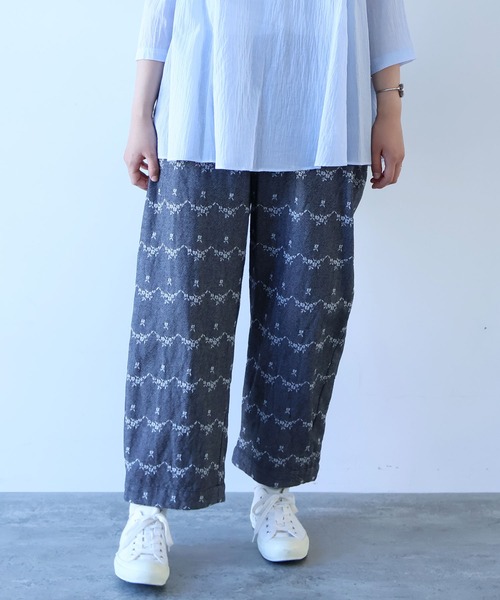 bulle de savon（ビュルデサボン）/ スノーパンツ △デニム調 hana ジャカード パンツ（その他パンツ）｜bulle de
