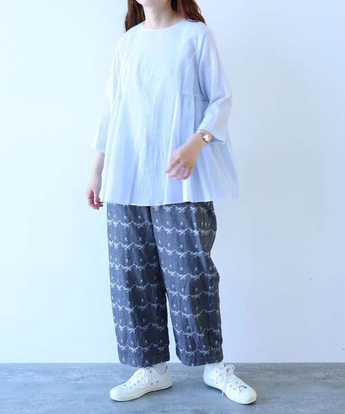 △デニム調 hana ジャカード パンツ（その他パンツ）｜bulle de
