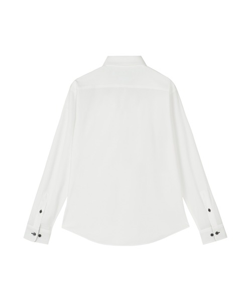 TOKYO SHIRTS(トウキョウシャツ)の「ホリゾンタルワイド デザインカジュアル長袖シャツ(ポロシャツ・メンズ・ホワイト・S/M/L/LL)」の2枚目の写真