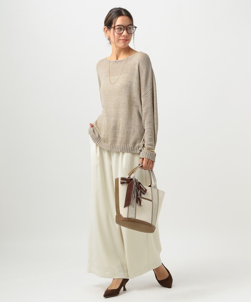 BAYFLOW（ベイフロー）の「ブライトシアーニットプルオーバー（ニット/セーター・レディース・ベージュ/ライトブルー/オフホワイト・FREE）」の6枚目の写真