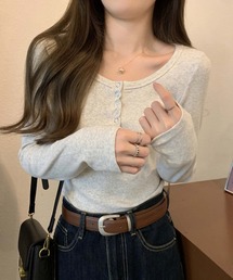 LAFFMO | ヘンリーネックリングスナップカットソー(Tシャツ/カットソー)