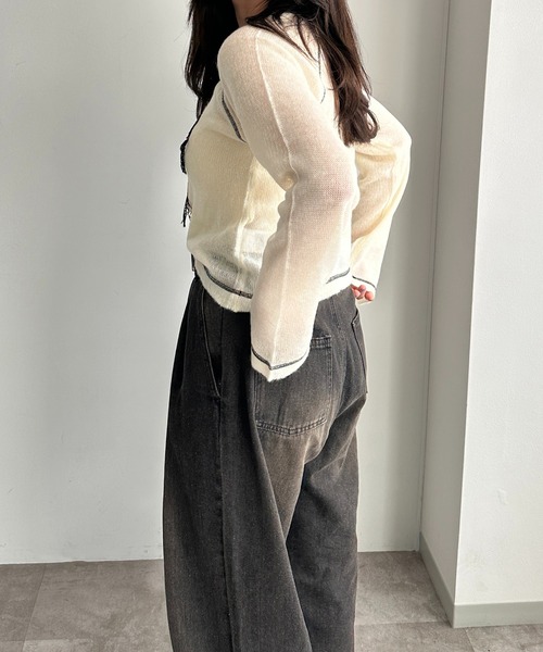 apres jour mignon(アプレジュールミニョン)の「シアーロゴプルオーバー【ZOZOTOWN限定アイテム 】(ニット/セーター・レディース・ピンク/ライトグレー/アイボリー・フリー/X-LARGE)」の11枚目の写真