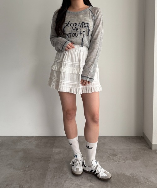 apres jour mignon(アプレジュールミニョン)の「シアーロゴプルオーバー【ZOZOTOWN限定アイテム 】(ニット/セーター・レディース・ピンク/ライトグレー/アイボリー・フリー/X-LARGE)」の19枚目の写真