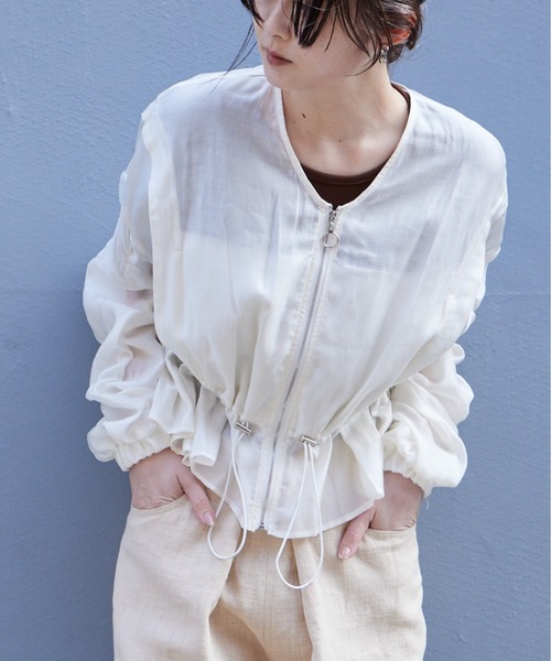 Muel Chic(ミュエルシック)の「Ruis blouson ルイスブルゾン(ブルゾン・レディース・ホワイト/ブラウン・FREE)」の1枚目の写真