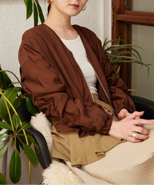 Muel Chic(ミュエルシック)の「Ruis blouson ルイスブルゾン(ブルゾン・レディース・ホワイト/ブラウン・FREE)」の16枚目の写真