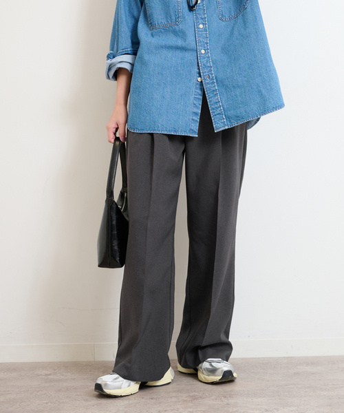 【超美品】JOURNAL STANDARD relume マットタックパンツ 追加3》マットウースフレアタックパンツ（スラックス）｜JOURNAL