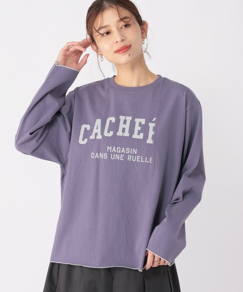 studio CLIP（スタディオクリップ）の「リメイク風切り替えロンT（Tシャツ/カットソー・レディース・チャコール/パープル/グレー・FREE）」の3枚目の写真