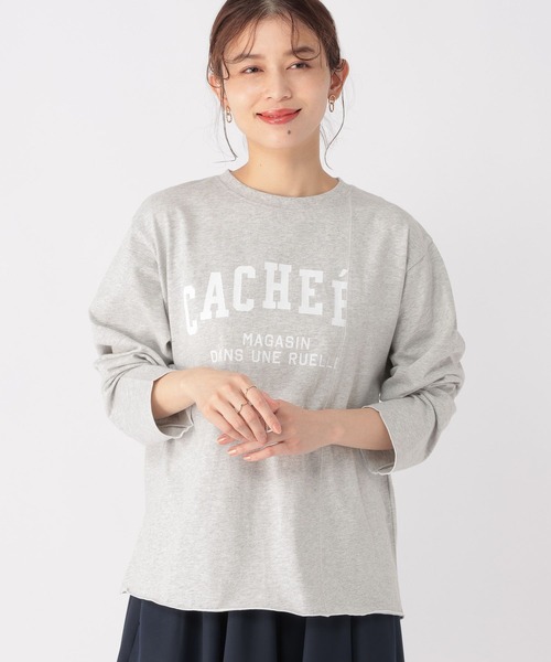 studio CLIP（スタディオクリップ）の「リメイク風切り替えロンT（Tシャツ/カットソー・レディース・チャコール/パープル/グレー・FREE）」の2枚目の写真