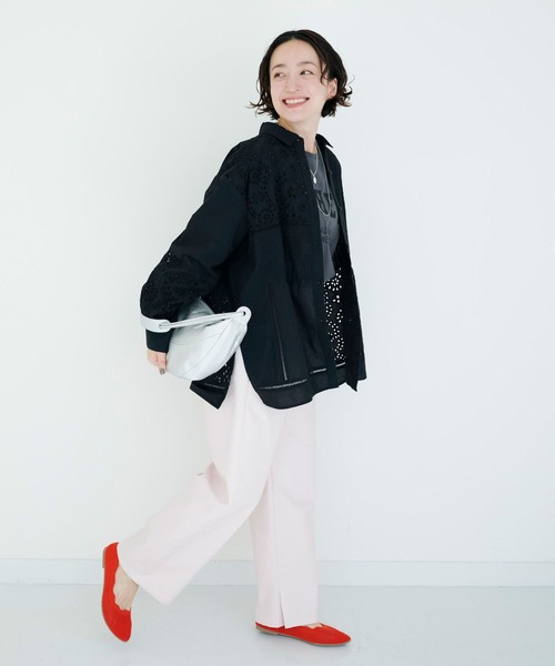 studio CLIP（スタディオクリップ）の「リメイク風切り替えロンT（Tシャツ/カットソー・レディース・チャコール/パープル/グレー・FREE）」の18枚目の写真