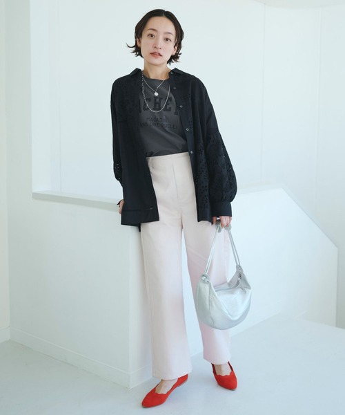 studio CLIP（スタディオクリップ）の「リメイク風切り替えロンT（Tシャツ/カットソー・レディース・チャコール/パープル/グレー・FREE）」の17枚目の写真