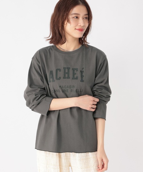 studio CLIP（スタディオクリップ）の「リメイク風切り替えロンT（Tシャツ/カットソー・レディース・チャコール/パープル/グレー・FREE）」の14枚目の写真