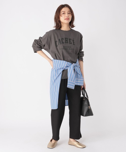 studio CLIP（スタディオクリップ）の「リメイク風切り替えロンT（Tシャツ/カットソー・レディース・チャコール/パープル/グレー・FREE）」の12枚目の写真