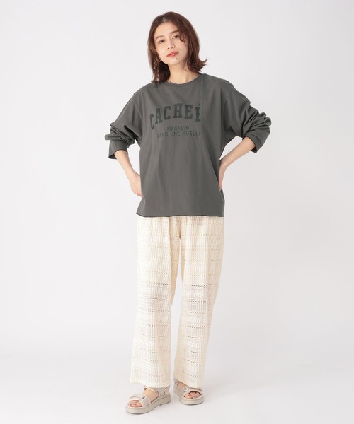 studio CLIP（スタディオクリップ）の「リメイク風切り替えロンT（Tシャツ/カットソー・レディース・チャコール/パープル/グレー・FREE）」の9枚目の写真