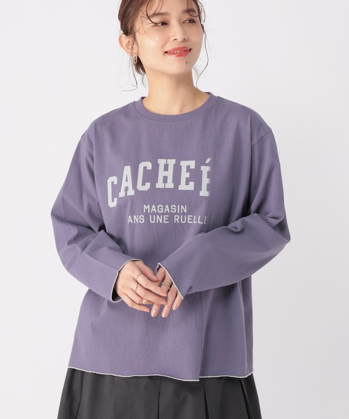 studio CLIP（スタディオクリップ）の「リメイク風切り替えロンT（Tシャツ/カットソー・レディース・チャコール/パープル/グレー・FREE）」の8枚目の写真