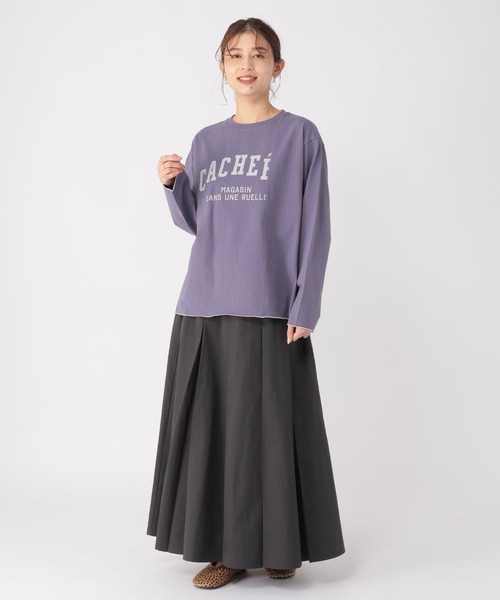 studio CLIP（スタディオクリップ）の「リメイク風切り替えロンT（Tシャツ/カットソー・レディース・チャコール/パープル/グレー・FREE）」の7枚目の写真