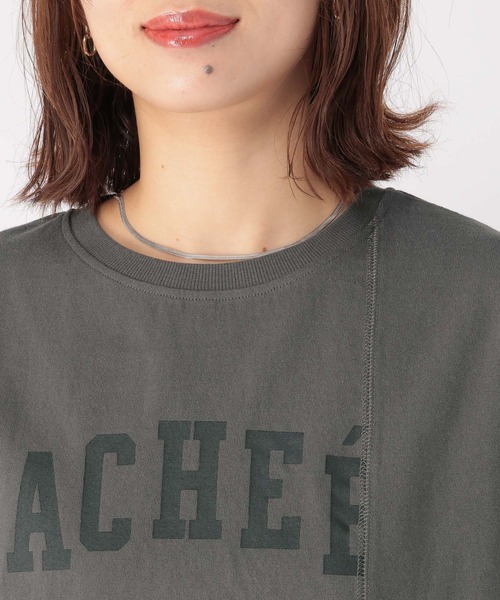 studio CLIP（スタディオクリップ）の「リメイク風切り替えロンT（Tシャツ/カットソー・レディース・チャコール/パープル/グレー・FREE）」の6枚目の写真