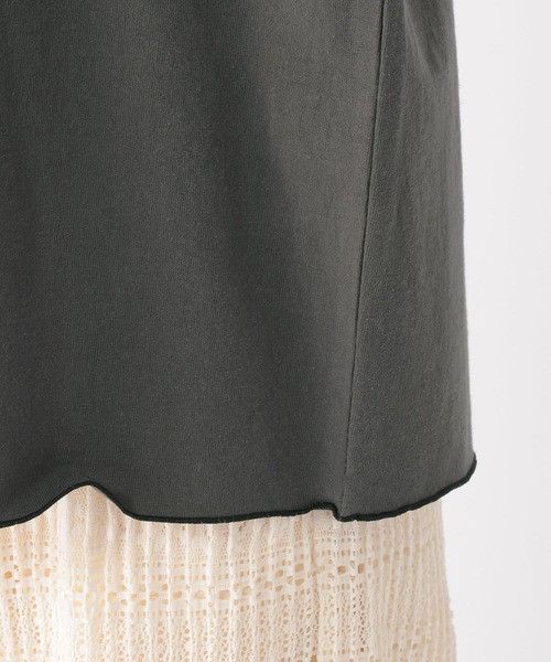 studio CLIP（スタディオクリップ）の「リメイク風切り替えロンT（Tシャツ/カットソー・レディース・チャコール/パープル/グレー・FREE）」の4枚目の写真