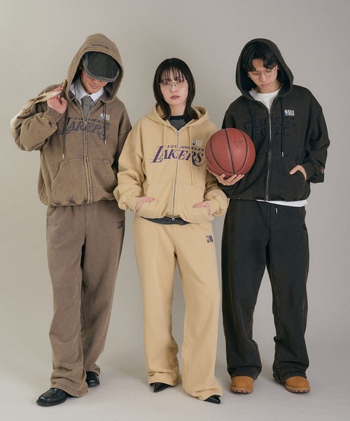 Perushu(ペルーシュ)の「Perushu / NBA ヘビーウェイトヴィンテージ加工ロゴ刺繍スウェットパンツ(スウェットパンツ・メンズ・ネイビー/ベージュ/ライトイエロー/チャコールグレー/ブラック/アイボリー・MEDIUM/LARGE)」の11枚目の写真