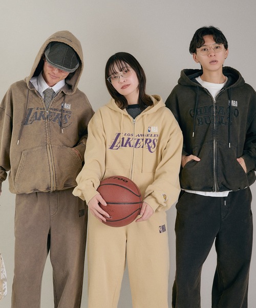 セール】Perushu / NBA ヘビーウェイトヴィンテージ加工ロゴ刺繍