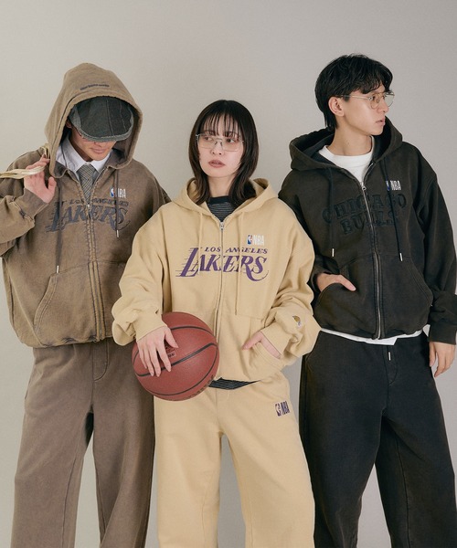 Perushu(ペルーシュ)の「Perushu / NBA ヘビーウェイトヴィンテージ加工ロゴ刺繍スウェットパンツ(スウェットパンツ・メンズ・ネイビー/ベージュ/ライトイエロー/チャコールグレー/ブラック/アイボリー・MEDIUM/LARGE)」の8枚目の写真