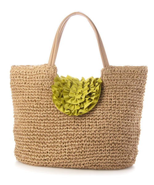 cache cache(カシュ カシュ)の「カシュカシュ cachecache / フリルフラップクロッシェトート(かごバッグ・レディース・ブラック/ブラウン/グリーン・FREE)」の3枚目の写真