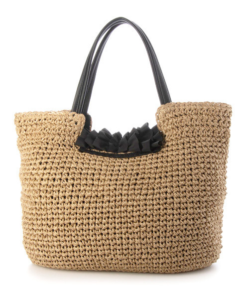 cache cache(カシュ カシュ)の「カシュカシュ cachecache / フリルフラップクロッシェトート(かごバッグ・レディース・ブラック/ブラウン/グリーン・FREE)」の16枚目の写真