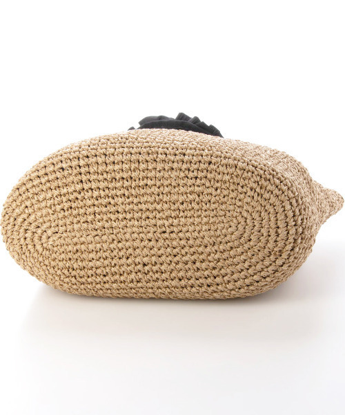 cache cache(カシュ カシュ)の「カシュカシュ cachecache / フリルフラップクロッシェトート(かごバッグ・レディース・ブラック/ブラウン/グリーン・FREE)」の17枚目の写真