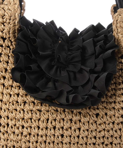 cache cache(カシュ カシュ)の「カシュカシュ cachecache / フリルフラップクロッシェトート(かごバッグ・レディース・ブラック/ブラウン/グリーン・FREE)」の20枚目の写真